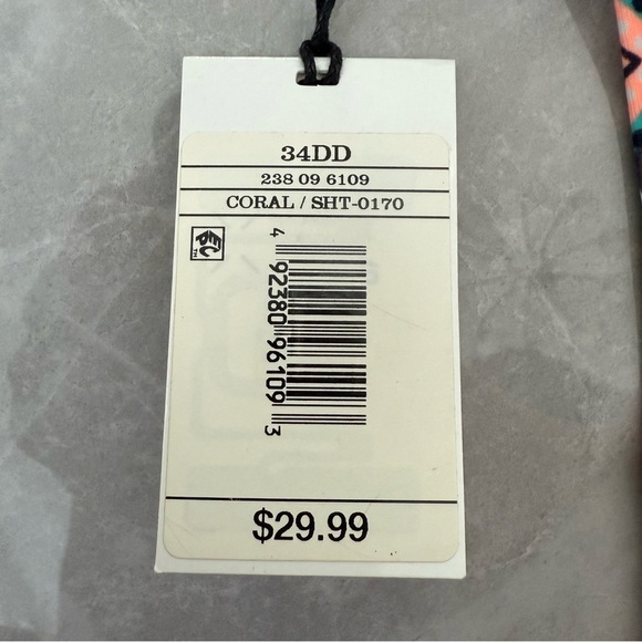 Women’s Shade & Shore Light Lift Push Up Halter Tassel Bikini Swimsuit Top 34DD - Picture 16 of 16